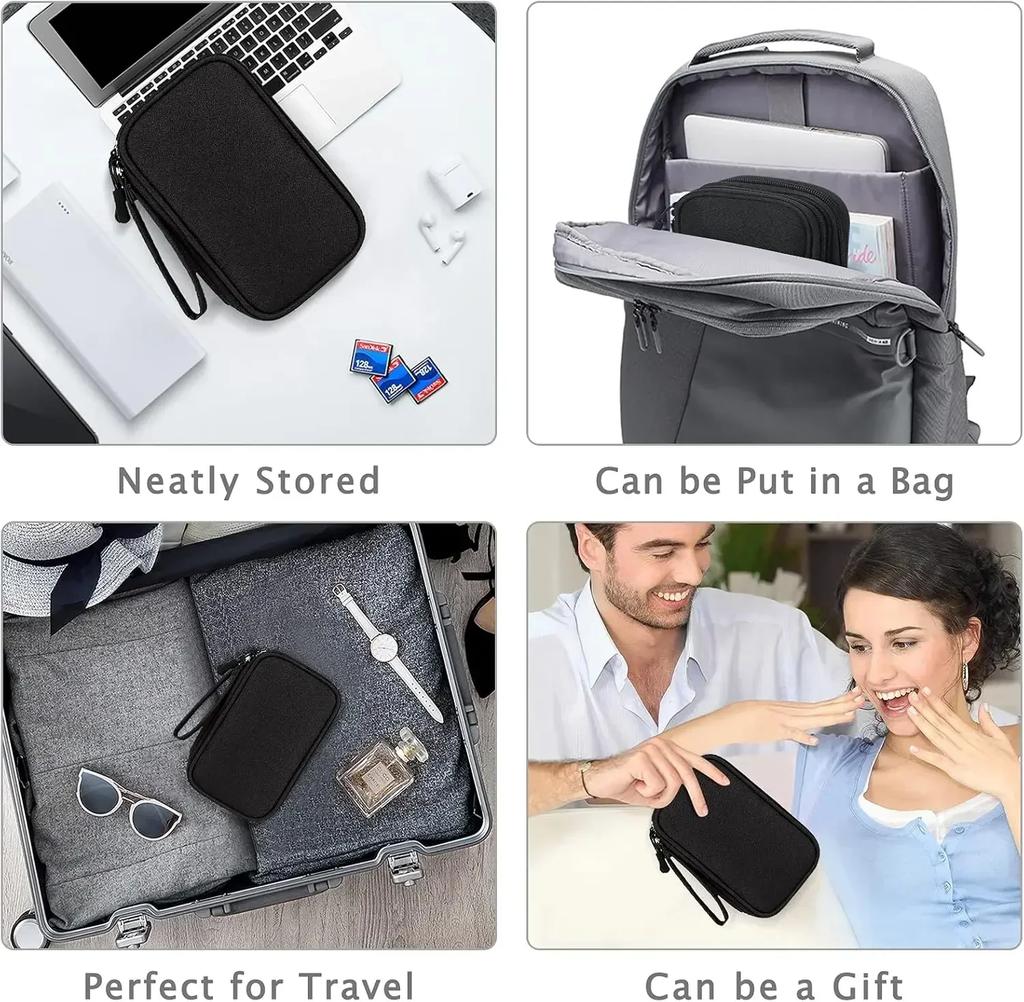 Data Cable Storage Bag Waterproof Portable Carry Case Layers Storage Bag Travel Organizer Bag for Cable Cord USB Charger