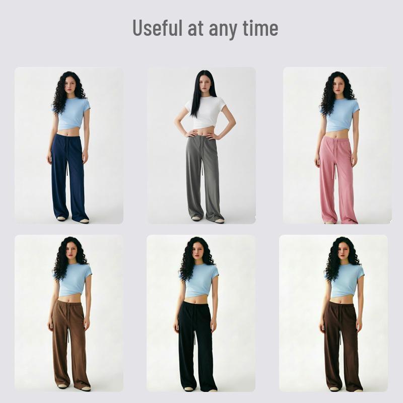 Women's Quick-Dry Loose Fit Yoga Pants - Lazy Style, Slimming, Wide-Leg Pilates Training Trousers