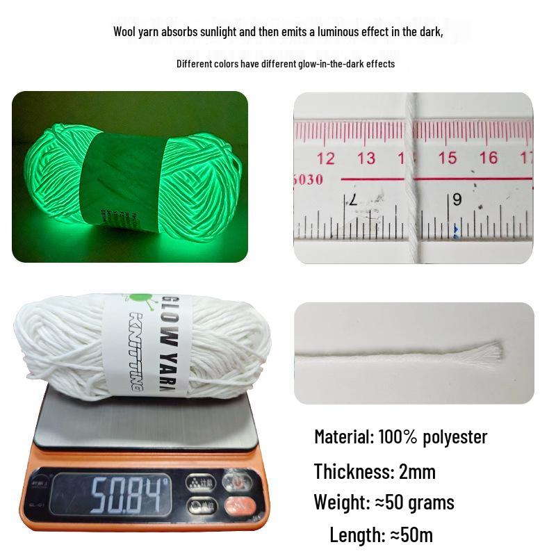 Leuchtendes 2mm geflochtenes Garn zum Häkeln & für DIY-Projekte