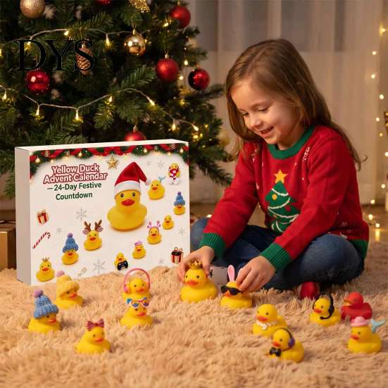 Festive Box Duck Advent Calendar 2026, 24 Day Christmas Countdown with Funny Desk Accessories Pcs Bath Toys, Holiday Gifts for Kids Toddlers