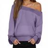 Women's Fashion Solid-Color Long-Sleeve Off-Shoulder Top Women's Fashion Solid Color Long-Sleeve Off-Shoulder Top