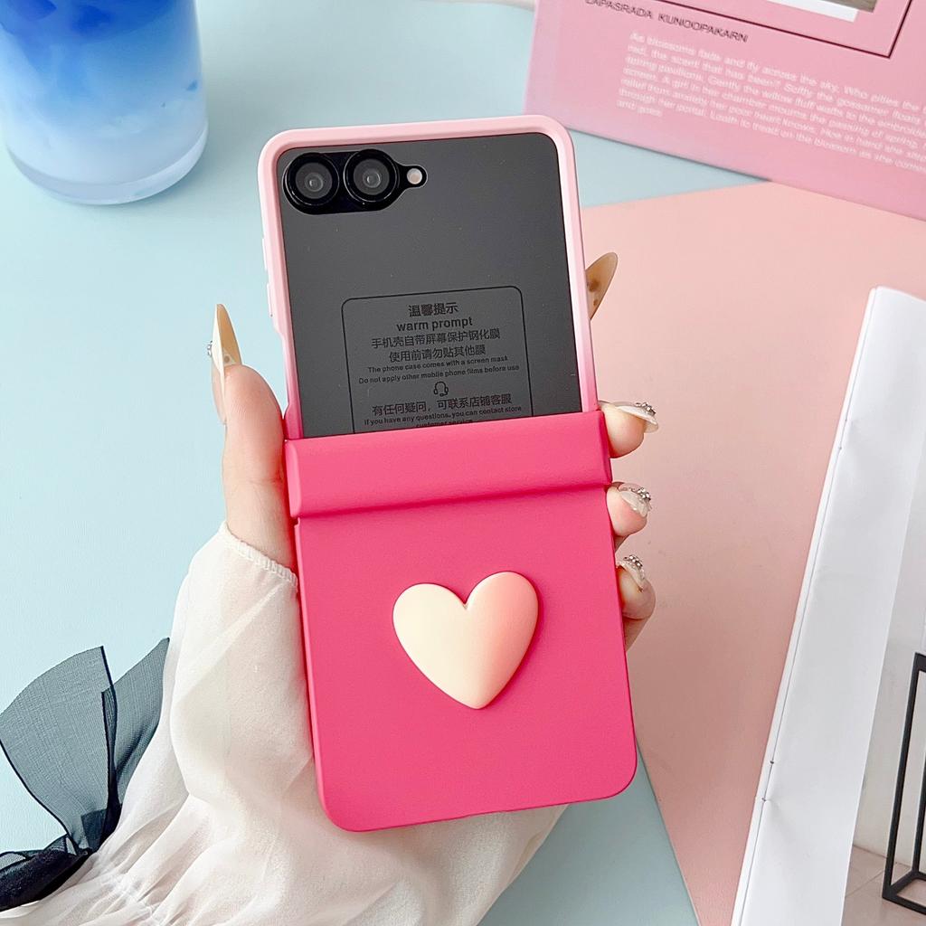 Gradual Change of Color Love Applies To Samsung ZFlip8/6 Folding Screen Mobile Phone Case ZFlip7/5 Case Film Center Shaft Protective Case