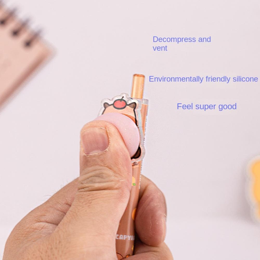 Stationery Capybara Gel Pens Cartoon Capybara Press Gel Pen Happy Capybara Neutral Pen  Students