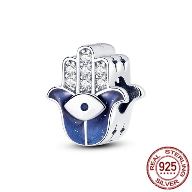 Green Clover & Evil Eyes Charm Beads Fit Original 925 Sterling Silver Fasion Bracelet Bangle Fashion Jewelry For Women Gift