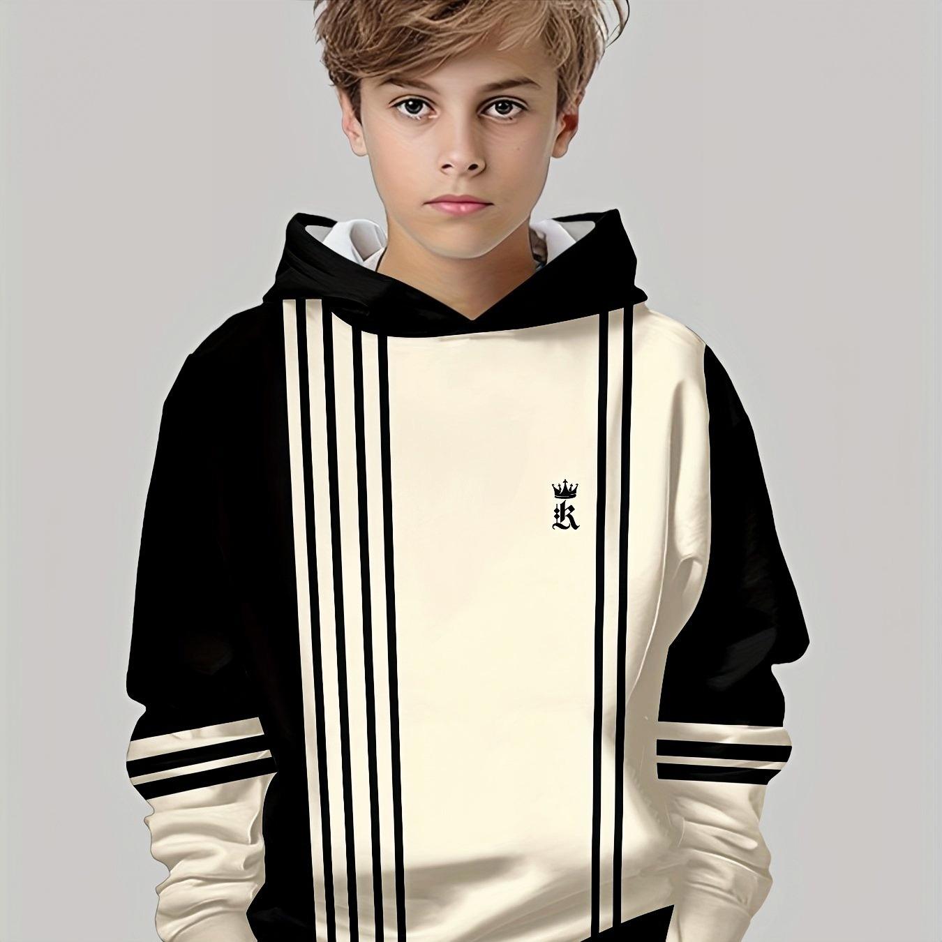 

Повседневный пуловер с 3D-принтом для мальчиков, повседневный худи для мальчиков для улицы, толстовка с капюшоном 13-14Y