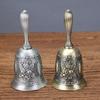 Retro Metal Hand Call Bell Clear Sound Restaurant Tea Bell Golden Dinner Bell  Home