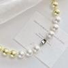 14Mm Haute Couture High Quality Vintage Contrasting Color Spring Purple Faux Crystal Pearl Necklace Collarbone Chain