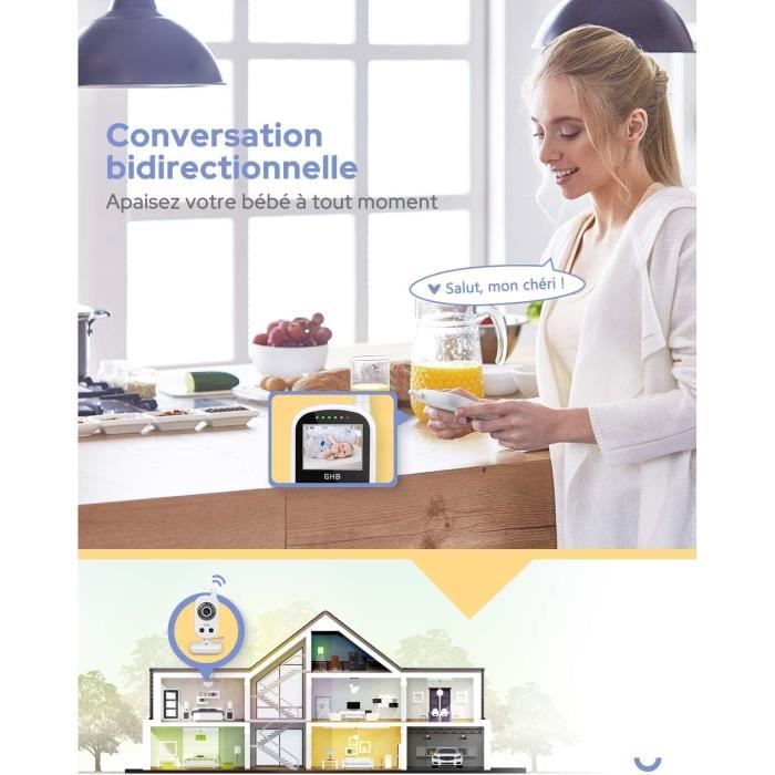 GHB Dětská chůvička Kamera Dětská Chůvička 2,4 palcový LCD Video Dětská Chůvička 2,4 GHz Teplotní Senzor Komunikace