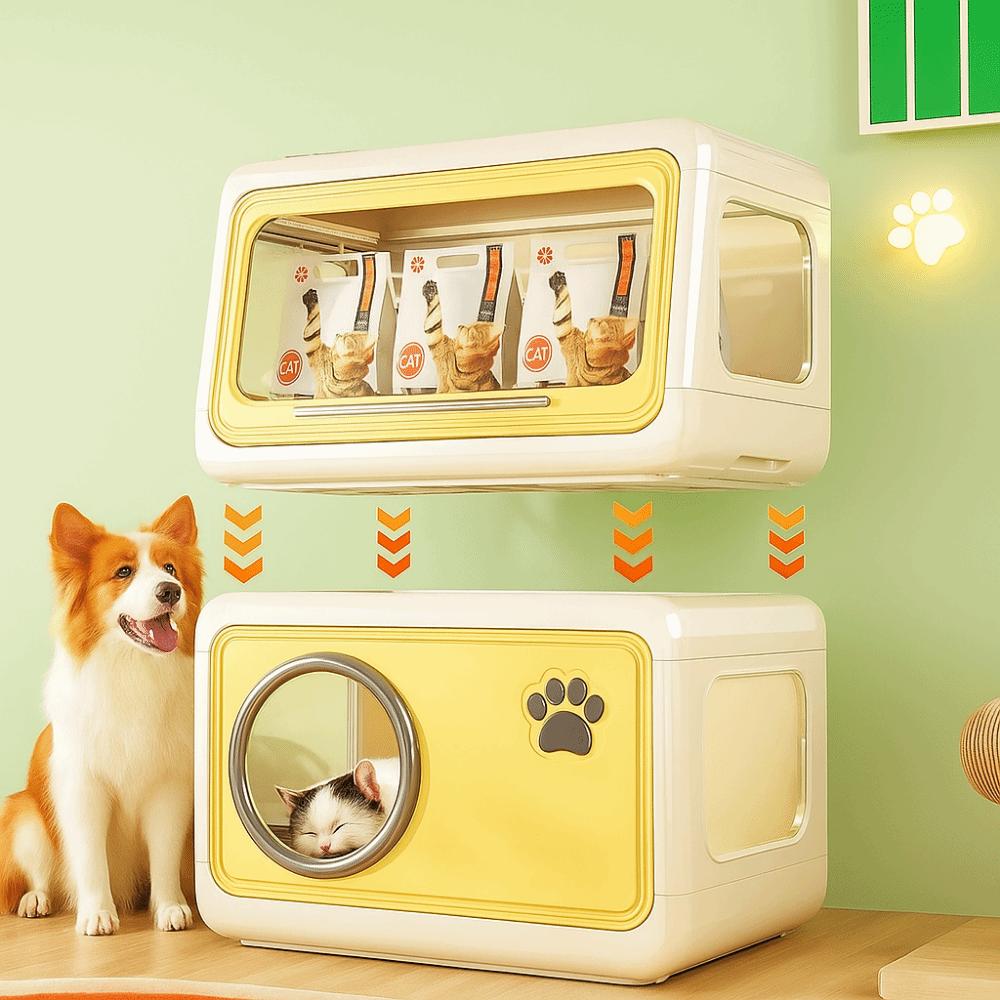 Ventilated Cat Shelter Double Layer Cat Sleep House Semi Enclosed Cat Bed  for Small Cat Dog