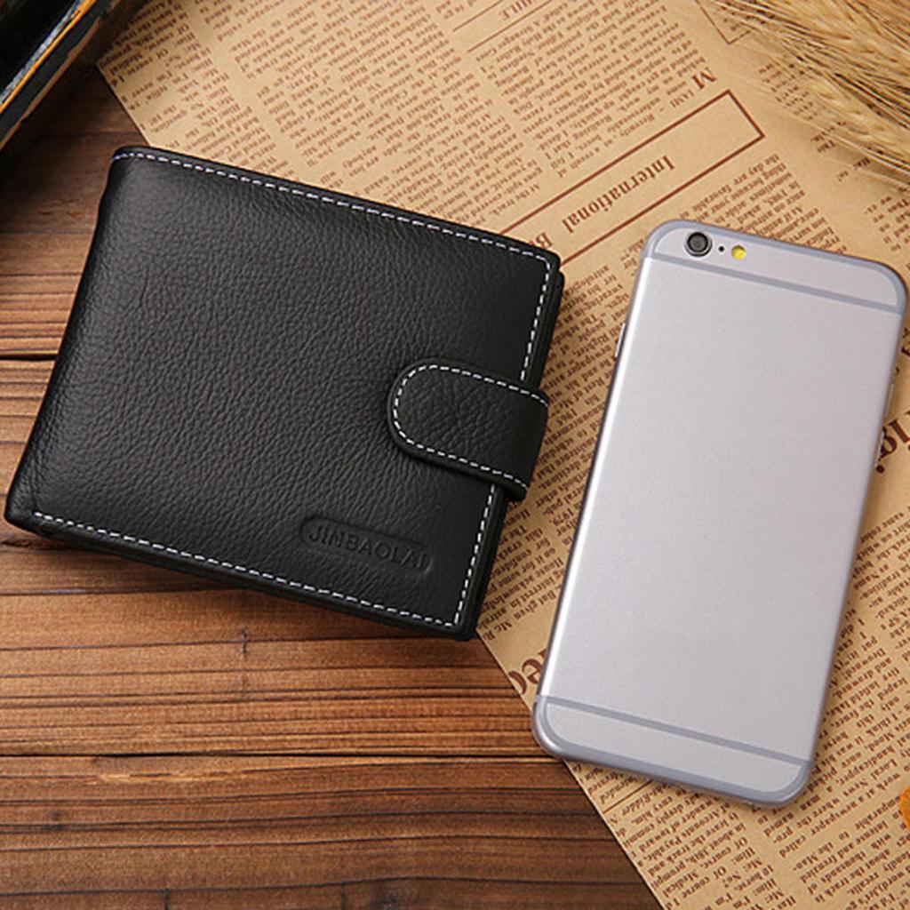 Genuine Leather Mens Wallet Premium Product Real Cowhide Wallets For Man Short Wallet Portefeuille Homme Short Purses