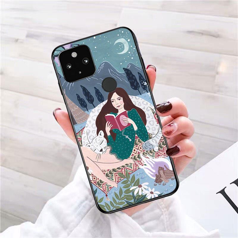 Art jaguar Flower Women Korean Phone Case for Google Pixel 7 Pro 7 6A 6 Pro 5A 4A 3A Pixel 4 XL Pixel 5 6 4 3 XL 3A XL 2 XL