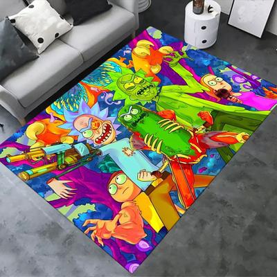 Rick Y Morty Carpet Rug for Living Room Bedroom Home Sofa Decoration,Kids Play Non-slip Floor Mat