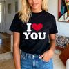 I Love You Printed TShirt Couple Classic Streetwear Crewneck T Shirts Valentines Day Unisex Unisex Cotton ShortSleev Tops