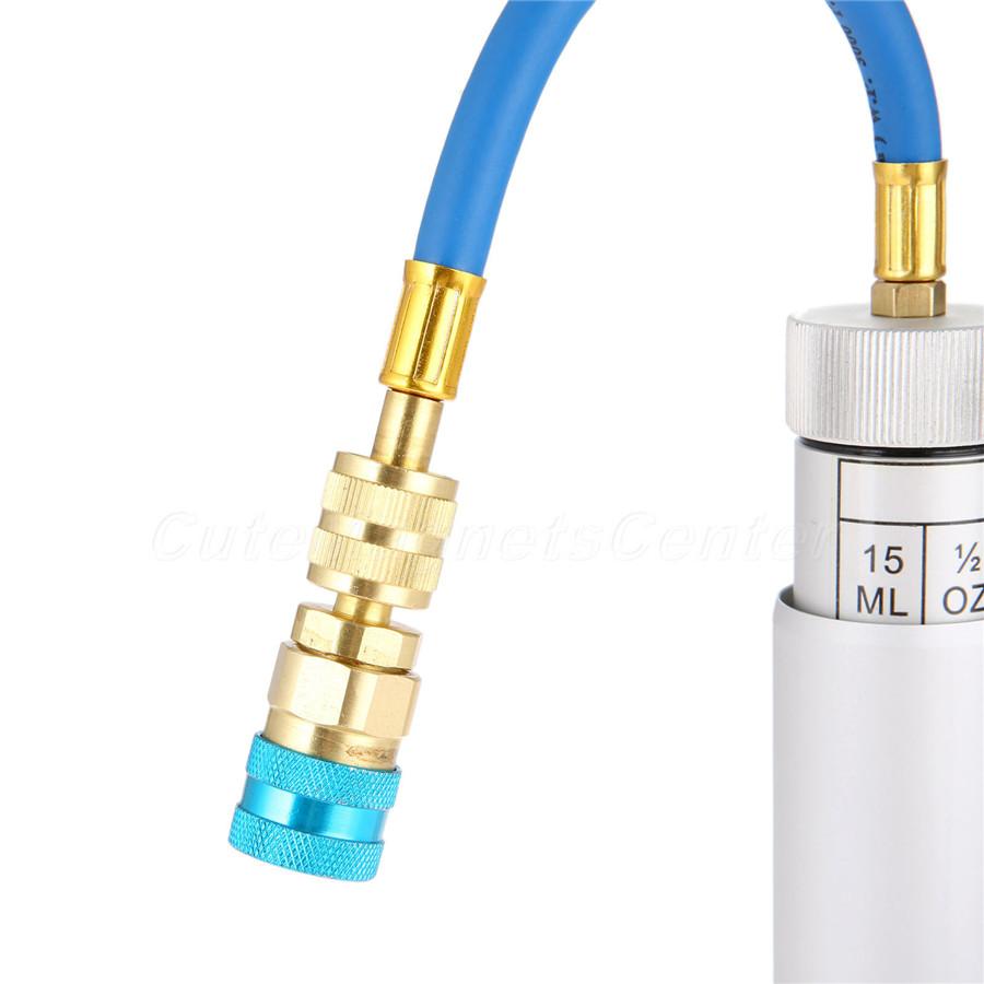 R134A 2oz A/C Oil Injector Hand Turn Pump Injection Tool for Car Home A/C System