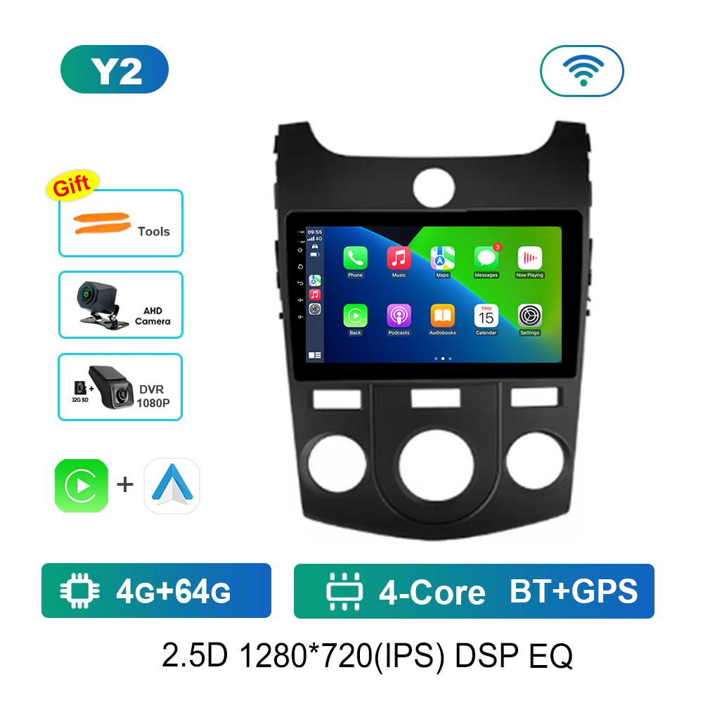 Android System 9 '' for KIA Cerato 2008 - 2014 Car Radio Multimedia Player Navi GPS WiFi IPS Screen 4G Head Unit Cooling Fan