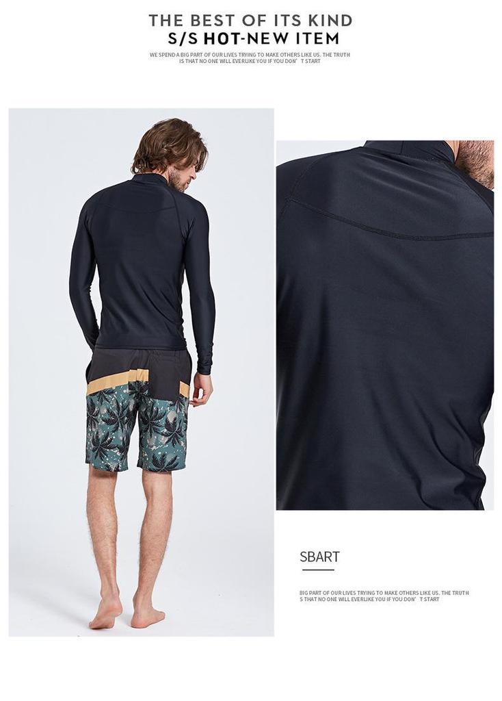 Shabate Men's Quick-Dry Diving Suit: Long Sleeve Sun Protection, Slim Fit, Jellyfish-Resistant Top for Snorkeling.