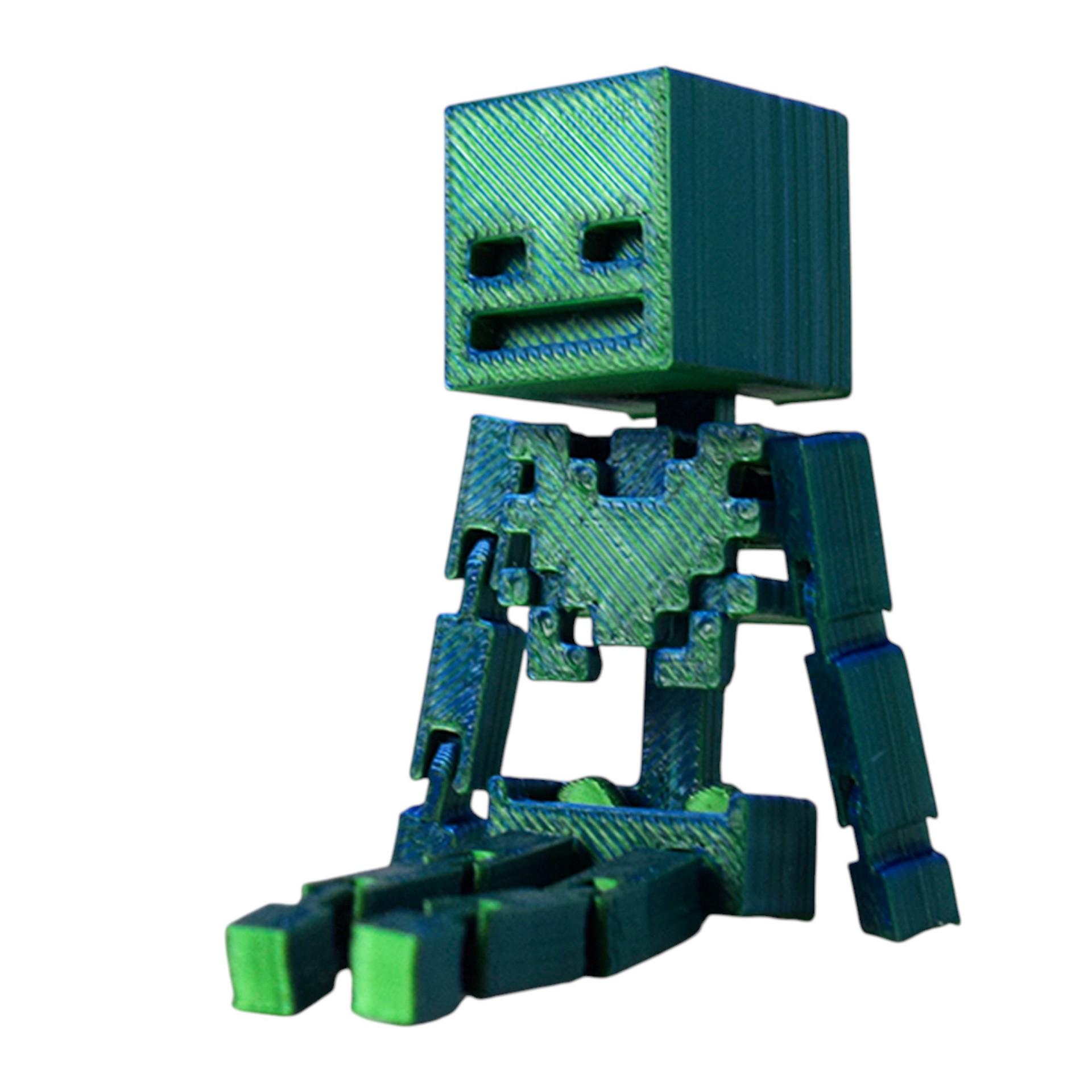 

3D Printed Minecraft Pixel People Figure Ornament Blue-Green