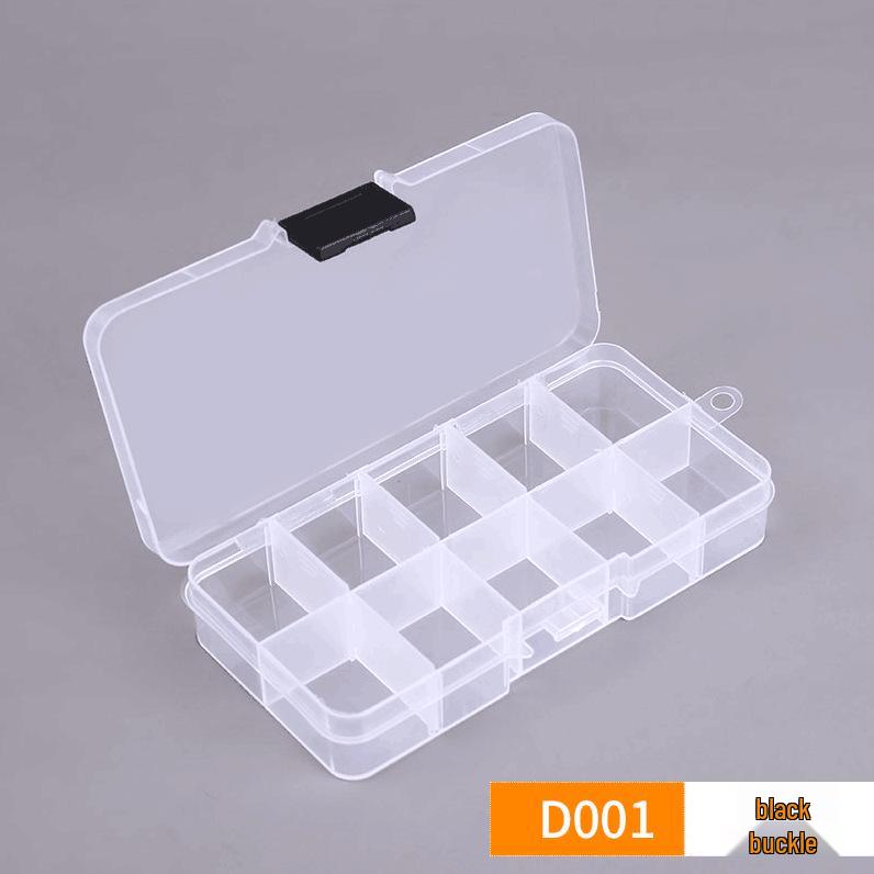 Transparent 10-Compartment Removable Jewelry and Makeup Organizer Box