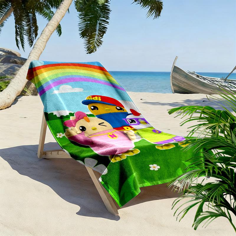 Didi and Friends Print Beach Towel, Large Soft Quick Dry Towel for Beach Camping Swimming