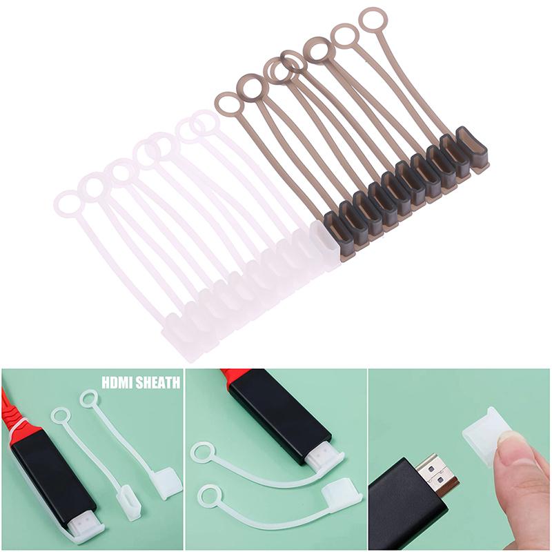 10 Piezas Adaptador HDMI A Transparente Tapón Antipolvo con Cuerda Antipérdida Protectores Antipolvo Tapas Tapón Cubierta Transparente