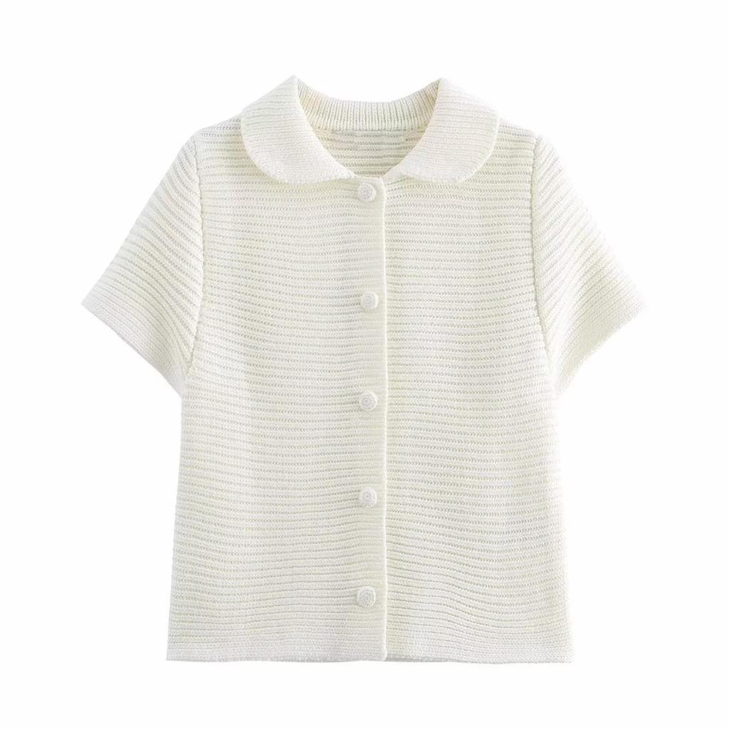European and American Style New Women's Fashionable Casual Small Crew Neck Chunky Knit Jacket 3920105