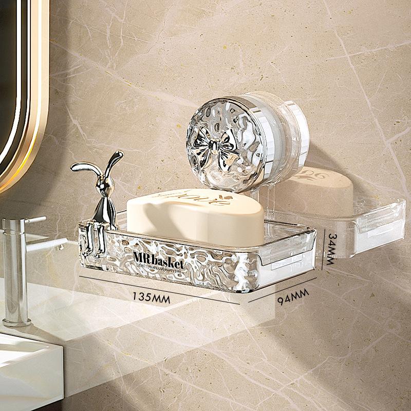 Koupelnová skleněná police otočná přísavka instalace za jednu sekundu koupelnové úložné prostory vzor ledovce třídění položek