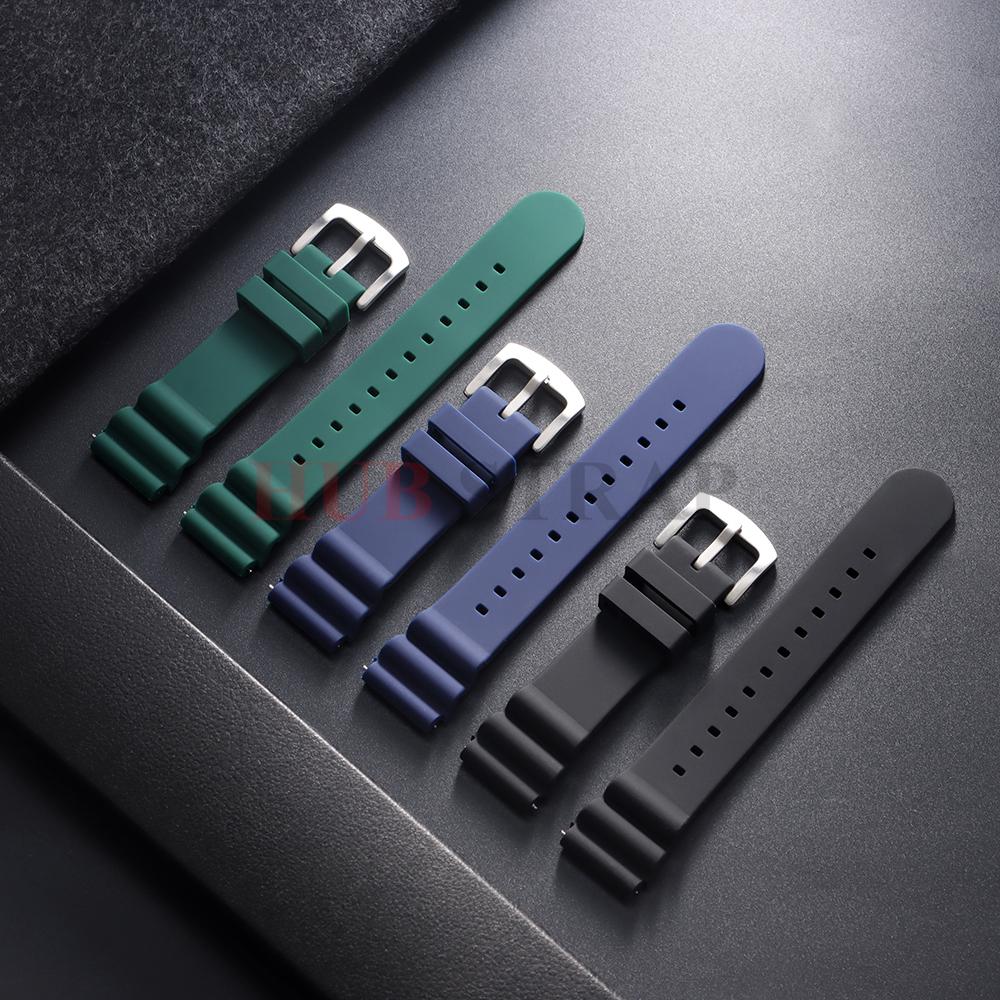 20mm 22mm Quick Relase Silicone Rubber Watch Strap Sports Watchband Waterproof Watch Band Black Green Blue Wristband Bracelets
