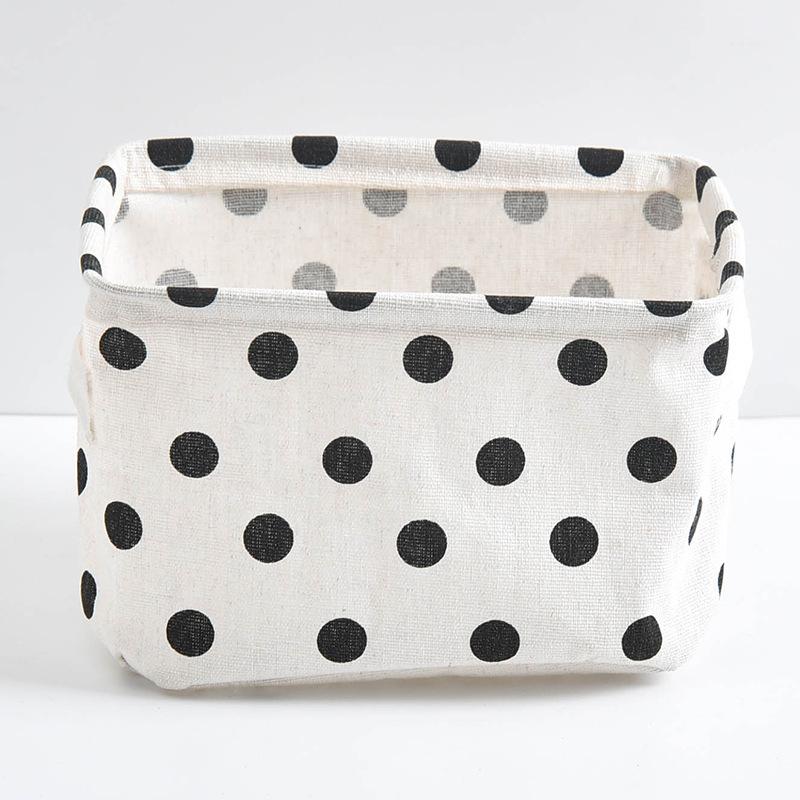 1pc Cotton Linen Fabric Waterproof Desktop Sundries Basket Storage Box Cosmetic Toy Organizer Underwear Socks Clothes Storagebag