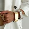 European & American Irregular Alloy Wide Surface Bracelet Set
