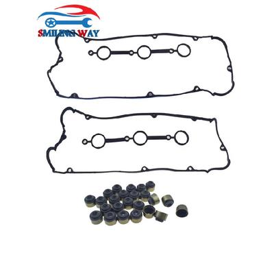 Left + Right Engine Valve Cover Gasket & Spark Plug & Valve Stem Seals For Kia Sedona Sorento Amanti & Hyundai Santa Fe XG350