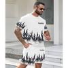 2025 Summer New Casual Men's Suit Summer Quick Drying Breathable Men's T-shirt Fashion Trend 3D Printed Top