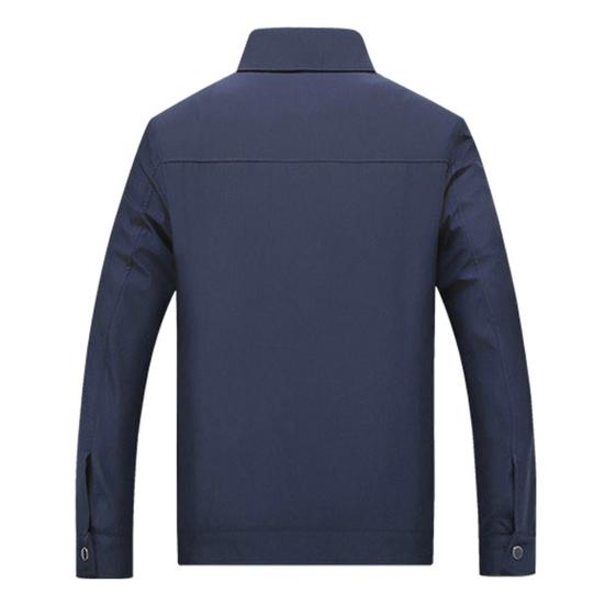 Lapel Long Sleeves Pockets Zipper Placket Men Coat Spring Autumn Casual Tin Type Slim Fit Jacket Coat