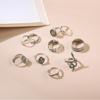 Retro Fashion Personality Exaggerated Engraving Buddha Statue Diamond Snake 10-Piece Ring