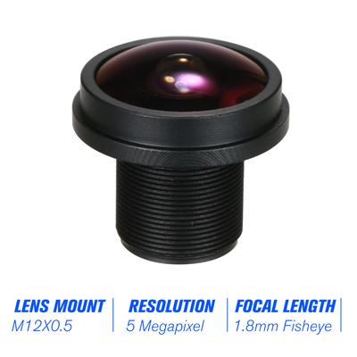1.8mm obiektyw typu rybie oko HD 5.0 megapikseli IR M12 mocowanie 1/2.5 "F2.0 do kamery IP CCTV Szeroki widok 180 stopni