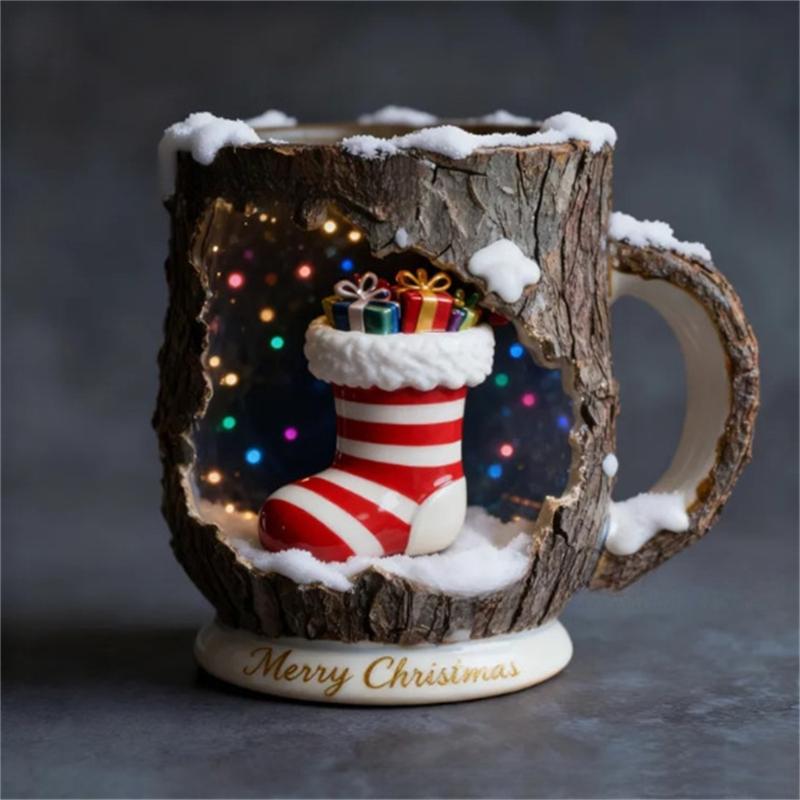 Festival Holiday Coffee Cup Dishwasher Safe Ergonomic Grip for Family Gatherings Office Use Hot Chocolate Beverages