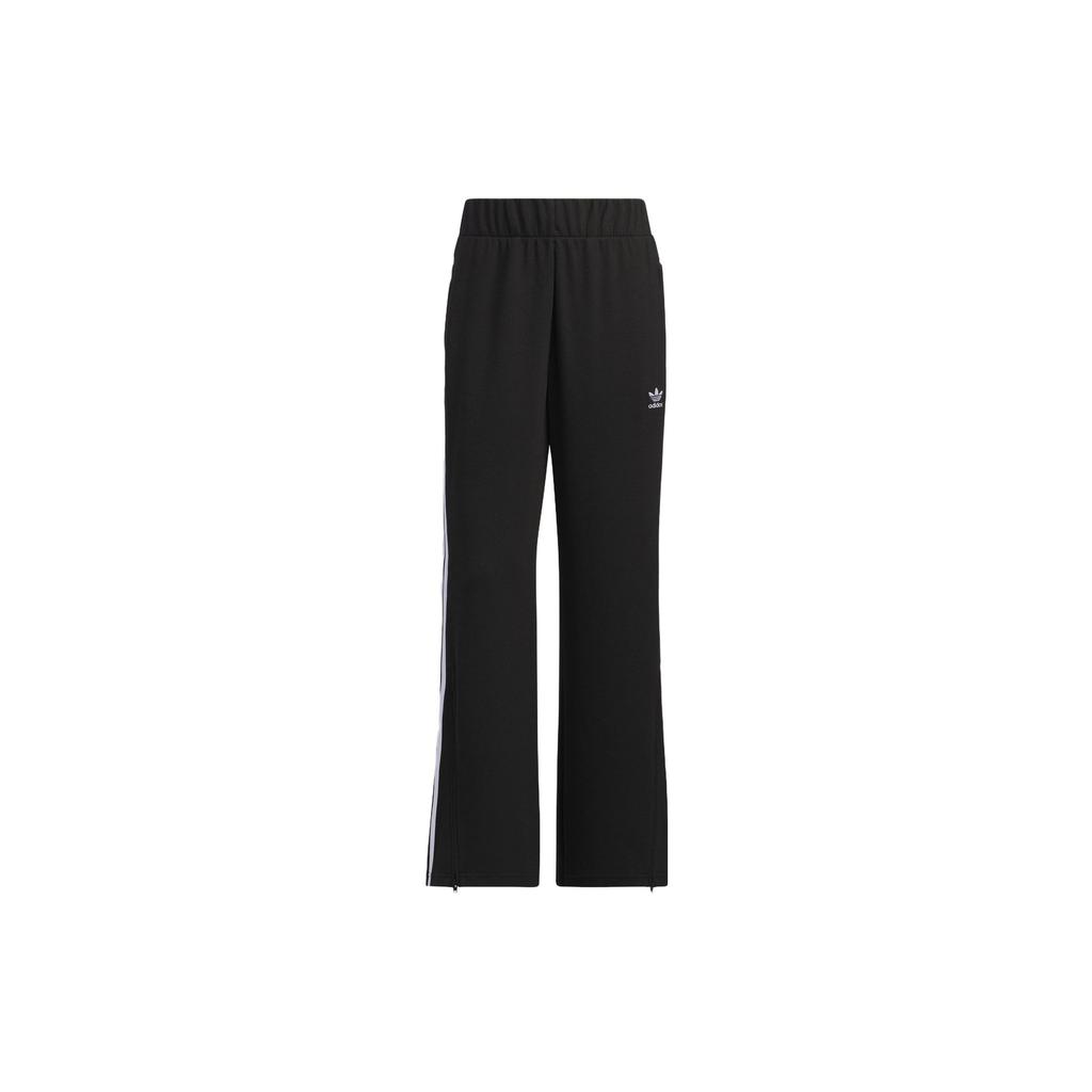 Adidas Originals Clover Flared Pants With Logo Embroidery And Three Stripes Print Women Bottoms Black IP3000