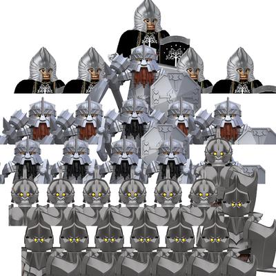 Nuevo 8 piezas/lote MOC Uruk-hai Ejército Orco Grupo Orcus Figuras Modelo Bloques de Construcción Ladrillos LOTR Juguetes Medievales para Niños regalos