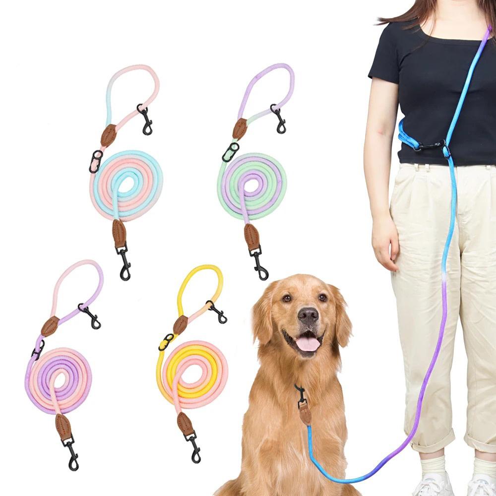 Hands Free Dog Leash Multifunctional Dog Running Leash for Dog Walking Adjustable Crossbody Dogs Training Nylon Double Leashes