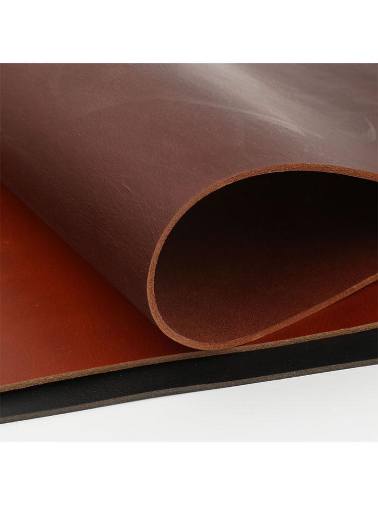 2,5 mm silná tuhá hovězinová kůže činěná rostlinnými tříslovinami: Hnědá/Černá hovězí kůže pro pouzdro na nůž, podložku na stůl, opasek