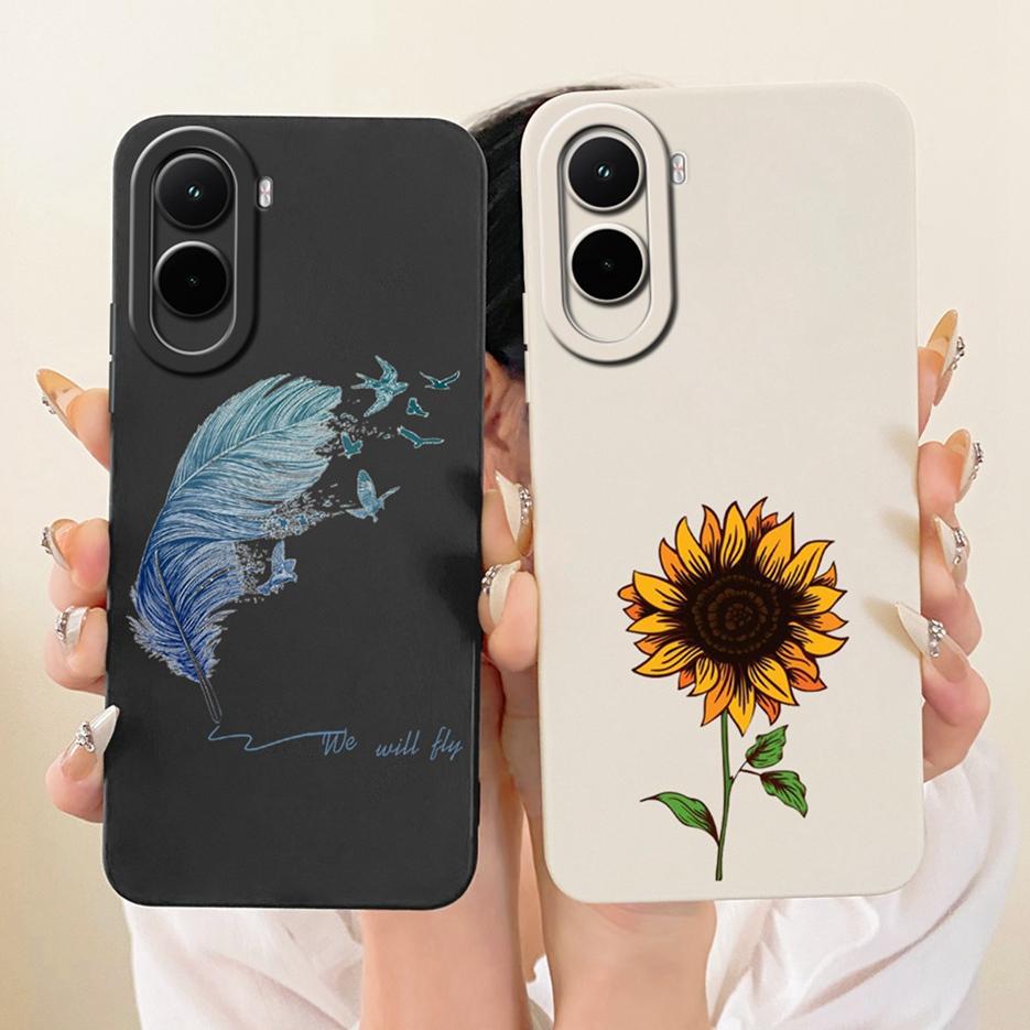 For Xiaomi Poco M7 Plus Case PocoM7 4G Pretty Girl Sunfower Painted Phone Case For Xiaomi Poco M7 Pro PocoM7 Plus 5G Soft Fundas