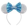 Silver Shinny Mouse Ears Headband For Girls Shinny Sequin Bow Hairband Festival Party Cosplay DIY Hair Accessories