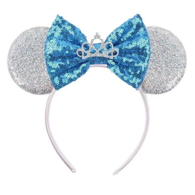Silver Shinny Mouse Ears Headband For Girls Shinny Sequin Bow Hairband Festival Party Cosplay DIY Hair Accessories