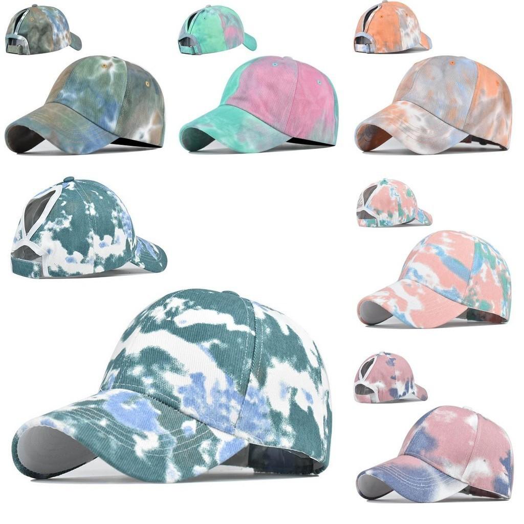 Fashionable Tie-dye Ponytail Hat In Various Colors For Outdoor Activities Women's Sun Visor Cap