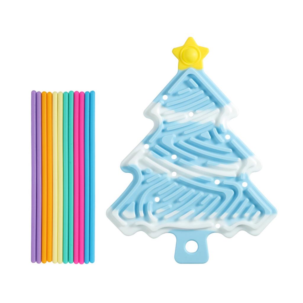 Colorful Sticks Christmas Tree Shape Pad Toy for Calming Stress Anxiety Christmas Gift with Sticks Toy Sensory Toy