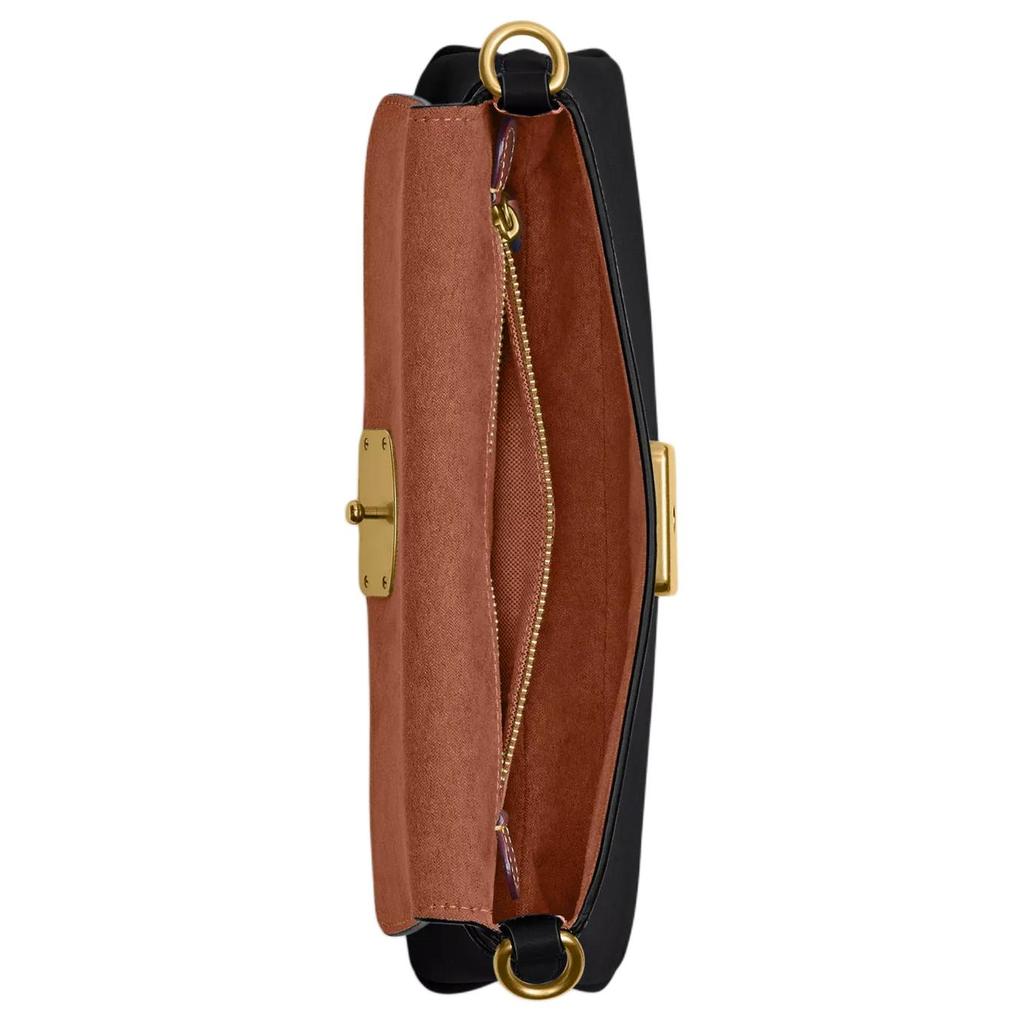 Coach Jet 25 Logo Leather Tote Crossbody Shoulder Bag Medium Women bags Black CAM16-B4BK