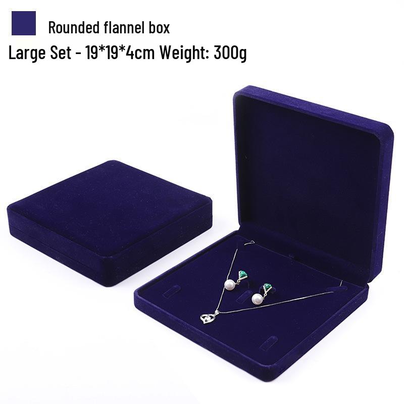 Rounded Corner Plush Jewelry Storage Box for Bracelets, Rings, and Necklaces