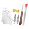 34 Piece Stainless Steel Sewing Kit With Automatic Threader Thread Ripper For Embroidery Leather Repair Crafting
