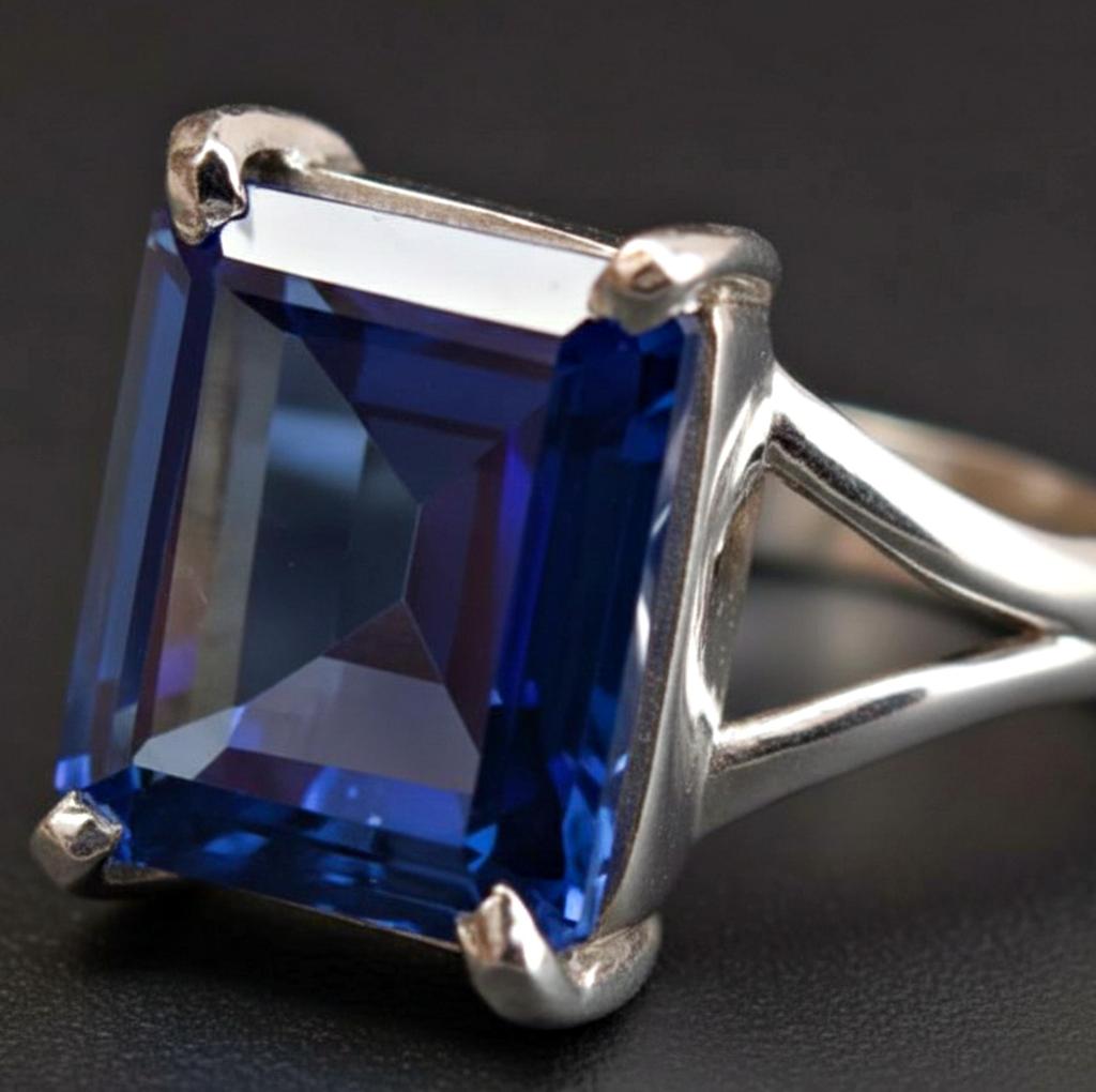 Tanzanite Ring, Gift for Women, 925 Solid Silver Gemstone Ring, Handmade Jewelry, Boho Statement Ring, Blue Stone Ring