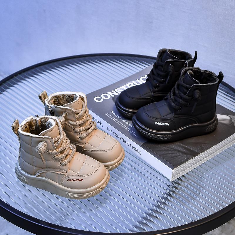 Jungen 2025 Winter Schneestiefel - Samtgefüttert, Rutschfest, Weiche Sohle, Warme Baumwollschuhe für Kleine & Mittlere Kinder