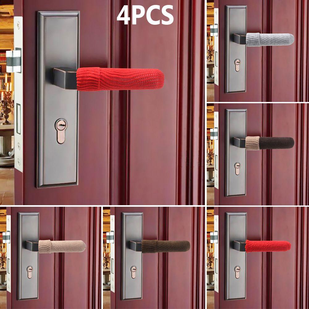 

4 шт. Гостиная Защита от столкновений Теплая перчатка Протектор Ручка Рукав Дверная ручка Чехол Вязание